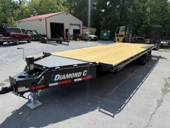 New 2025 Diamond C DEC208 102X24 Equipment Trailer EXTRA WIDE RAMPS