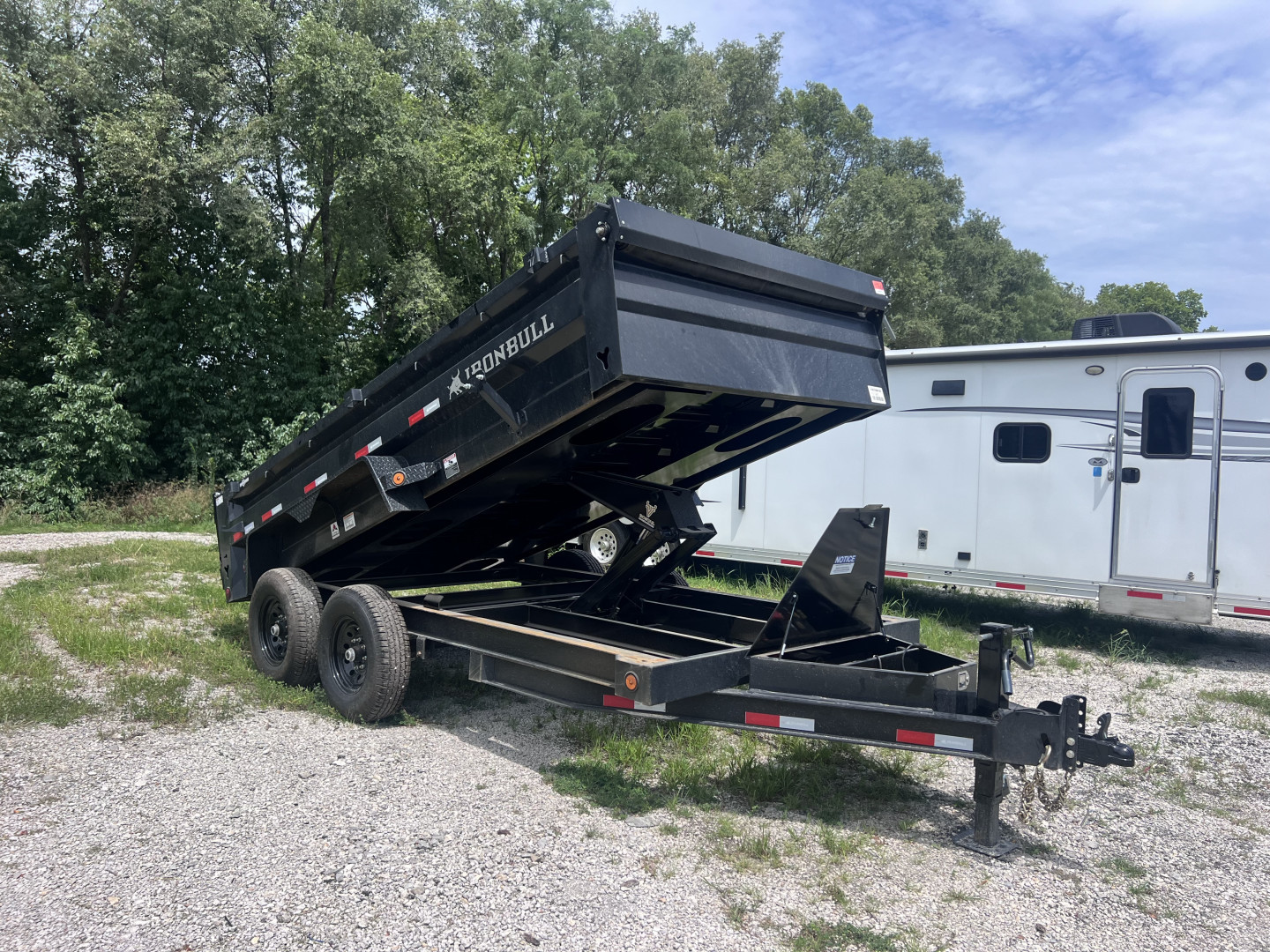 New 2026 IRON BULL 83X14 DUMP TRAILER W/ SCISSOR HOIST AND I-BEAM FRAME