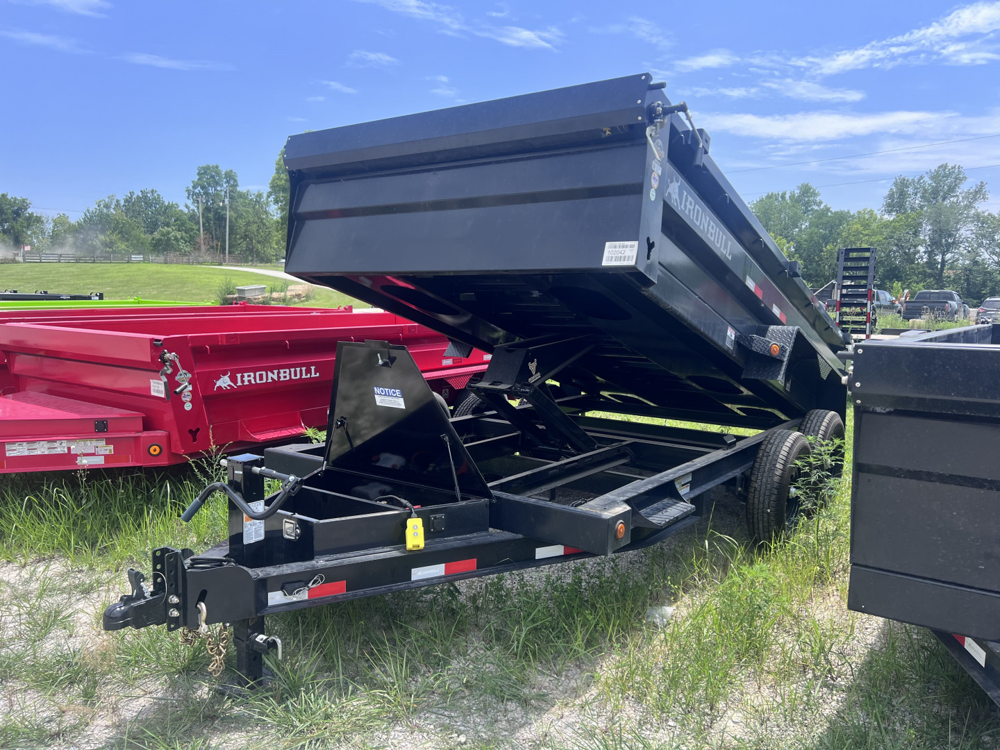 New 2026 IRON BULL 83X14 DUMP TRAILER W/ SCISSOR HOIST AND I-BEAM FRAME
