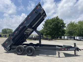 New 2025 LAMAR TRAILERS 83  x 16' Dump Trailer, Scissor Lift, 24  Sidewalls