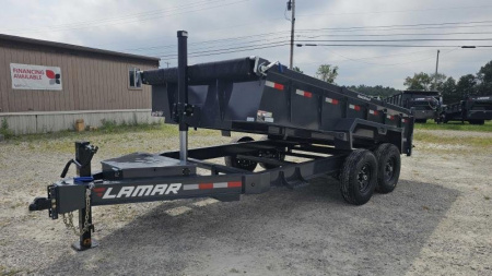 New 2025 LAMAR TRAILERS 83"x14' Dump Trailer, Telescopic Lift