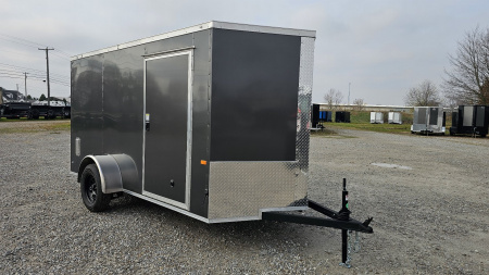 New 2025 ROCK SOLID CARGO 6'x12'x6'3" Cargo / Enclosed Trailer, Small dent on Rear