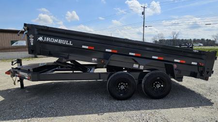 New 2024 IRON BULL 83"x16' Dump Trailer