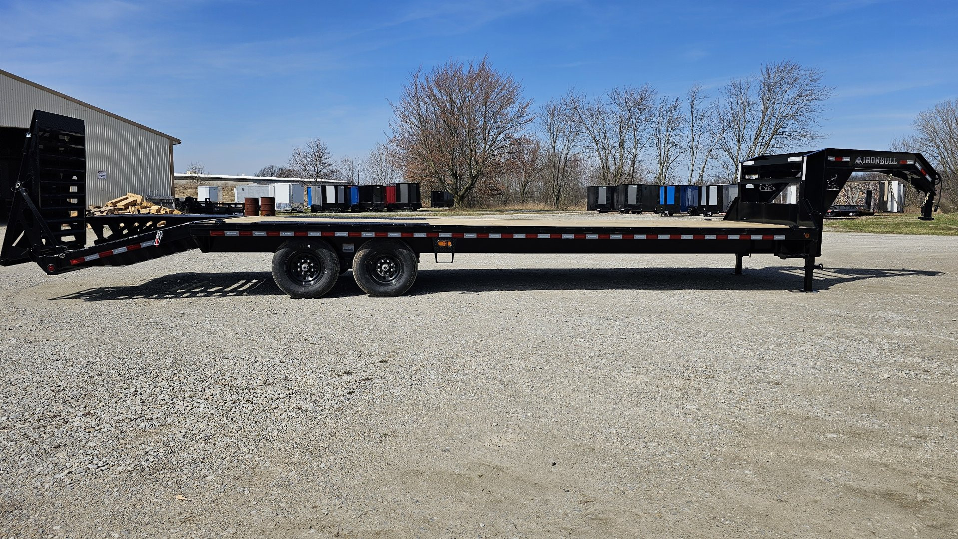 New 2024 Iron Bull 102" x 30 Deckover Trailer w/ Rampage Ramps