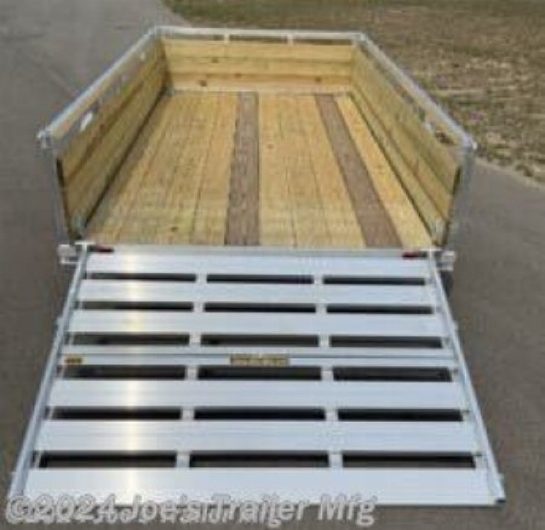 New 2024 H&H Trailers H6008WSA-030 60x8 2990 GVWR 3 Treaded Board High Sides Wood Side Utility Trailer