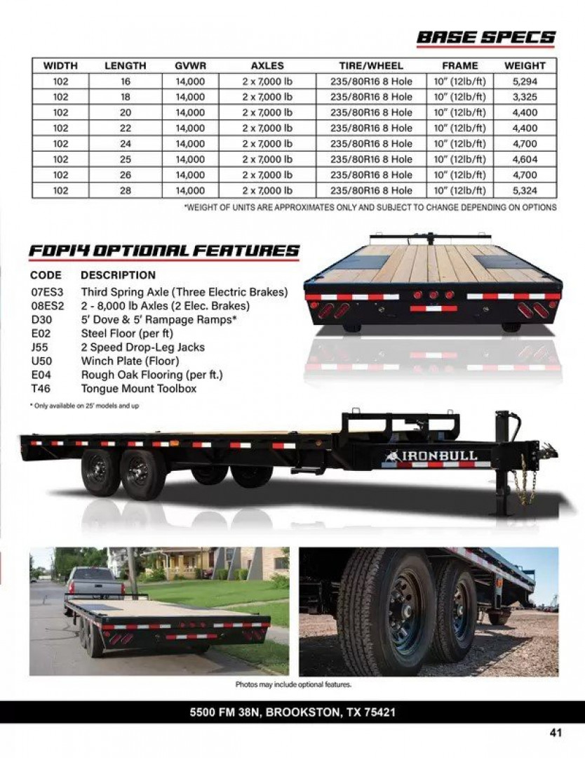 New 2024 Iron Bull 102 X 20 Deckover Trailer