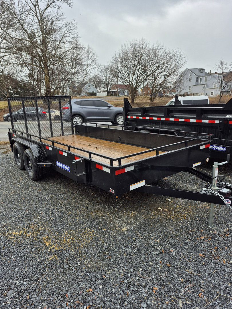 New 2025 SURE-TRAC STUSH8216-BP-070 Utility Trailer 7 X 16 STEEL HIGH SIDE 7K RATED TRAILER