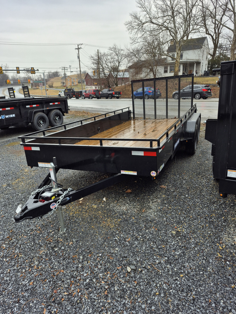 New 2025 SURE-TRAC STUSH8216-BP-070 Utility Trailer 7 X 16 STEEL HIGH SIDE 7K RATED TRAILER