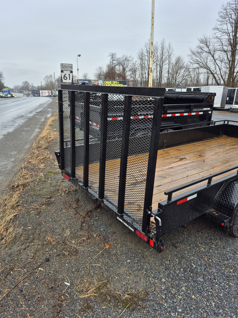 New 2025 SURE-TRAC STUSH8216-BP-070 Utility Trailer 7 X 16 STEEL HIGH SIDE 7K RATED TRAILER