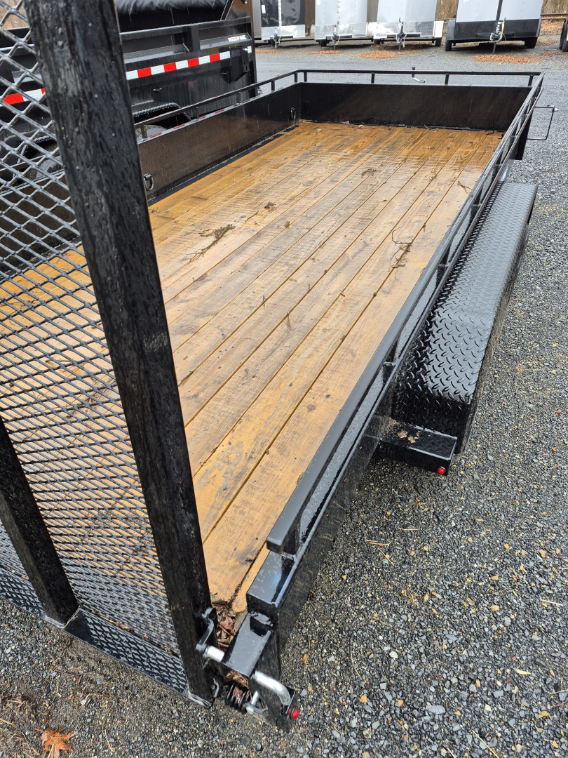 New 2025 SURE-TRAC STUSH8216-BP-070 Utility Trailer 7 X 16 STEEL HIGH SIDE 7K RATED TRAILER