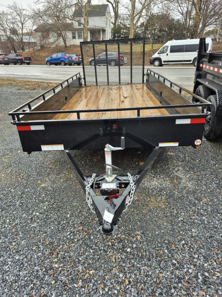 New 2025 SURE-TRAC STUSH8216-BP-070 Utility Trailer 7 X 16 STEEL HIGH SIDE 7K RATED TRAILER