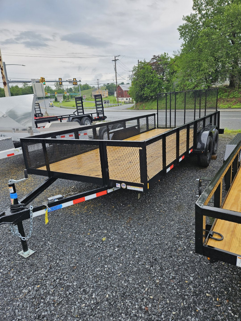 New 2025 TRIPLE CROWN TRAILERS 7' x 18' Utility Trailer 7K Rated with Mesh Sides