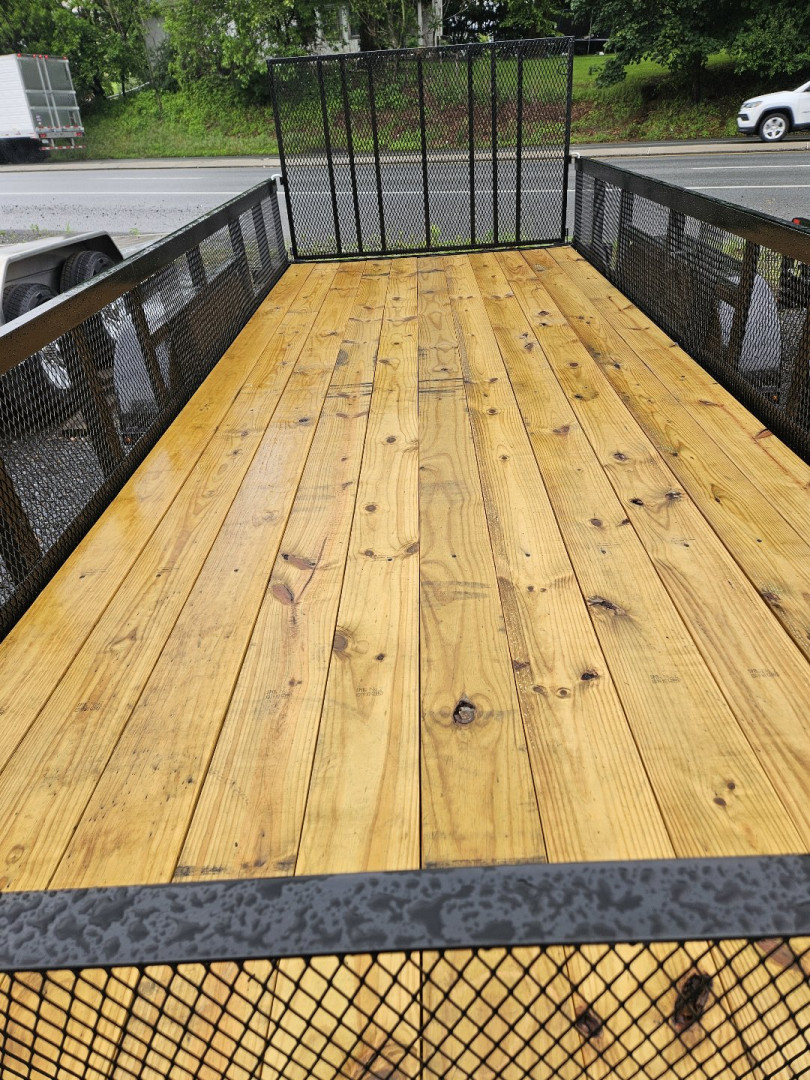 New 2025 TRIPLE CROWN TRAILERS 7' x 18' Utility Trailer 7K Rated with Mesh Sides