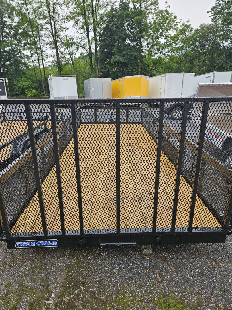 New 2025 TRIPLE CROWN TRAILERS 7' x 18' Utility Trailer 7K Rated with Mesh Sides