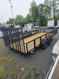 New 2025 TRIPLE CROWN TRAILERS 7' x 18' Utility Trailer 7K Rated with Mesh Sides