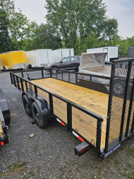 New 2025 TRIPLE CROWN TRAILERS 7' x 18' Utility Trailer 7K Rated with Mesh Sides