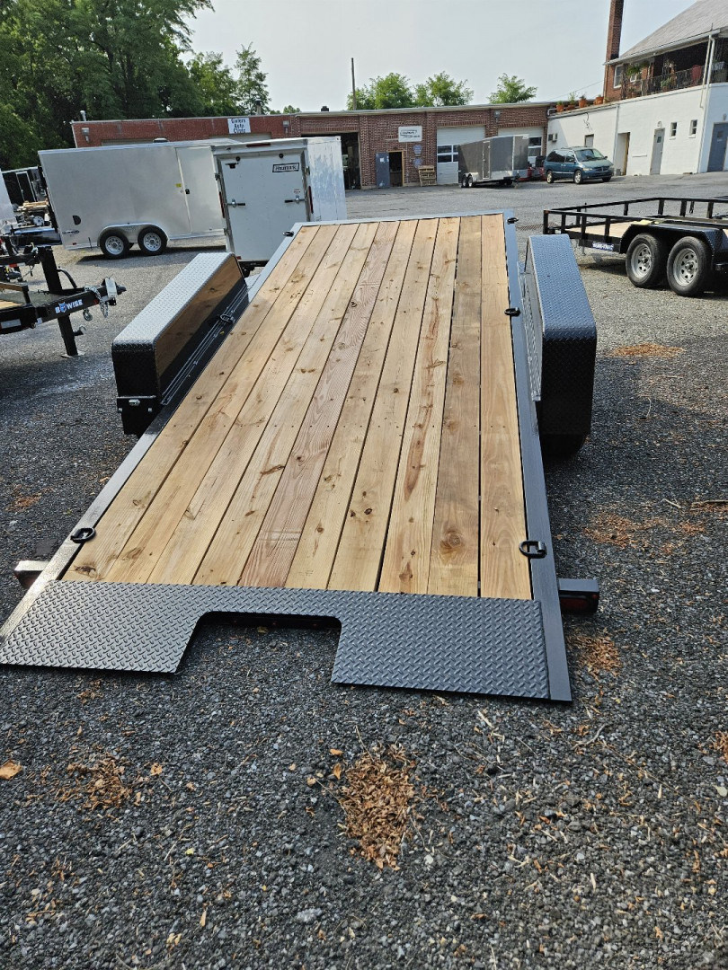 New 2025 BWISE 7 X 16 PLUS 4 POWER TILT DECK Equipment Trailer 14K RATED