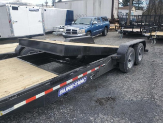 New 2023 Sure-Trac 7 x 18+4 Tilt Bed Equipment Trailer  16K
