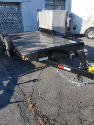 New 2023 Sure-Trac 7 x 18 (14+4) Steel Deck Car Hauler Trailer  10K