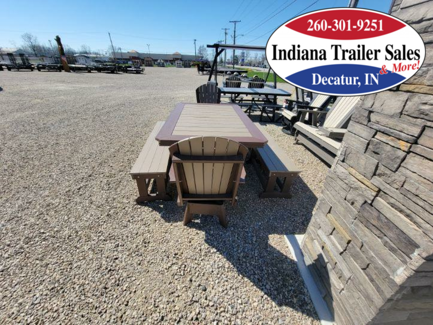 New Poly Complete 6ft Table w/2 Benches & 2 Swivel Chairs