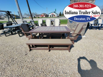 New Poly Complete 6ft Table w/2 Benches & 2 Swivel Chairs