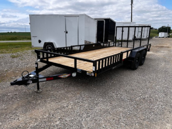 New 2025 H&H Trailers 82 X18' Rail Side ATV SIDE RAMPS 7k gvwr Utility Trailer
