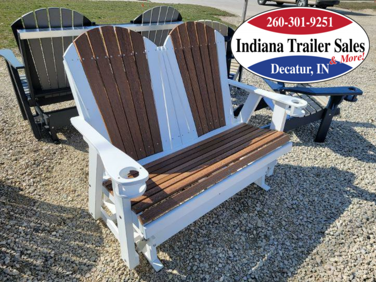 New Poly Furniture 4ft w/2 cup holders - Half Premium - Adirondack