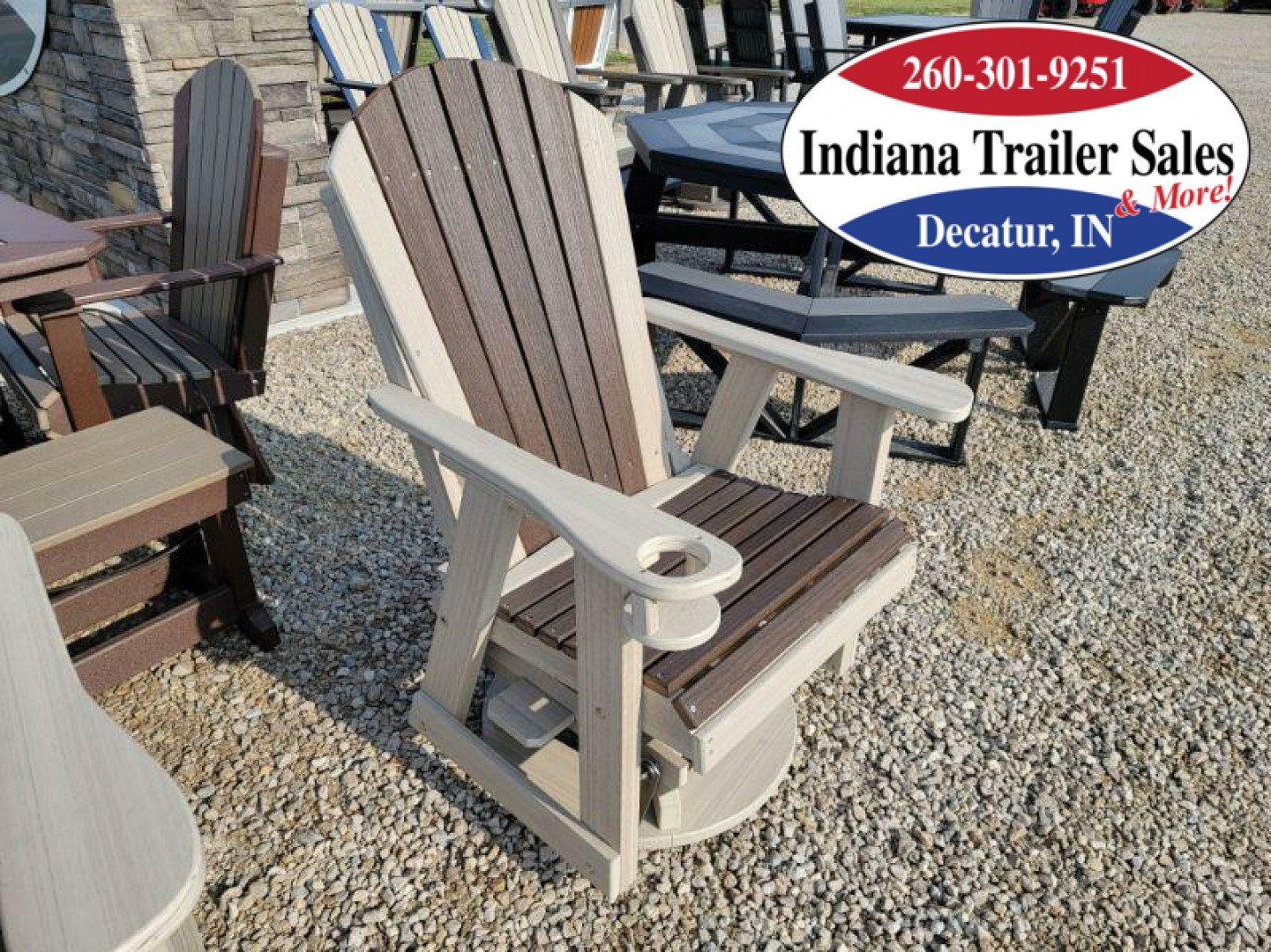 New Poly Furniture Single Glider with Swivel - Adirondack - Full Premium