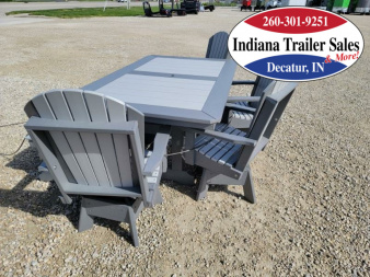 New Poly Furniture Complete 6ft Table w/1 Bench & 4 Swivel Chairs