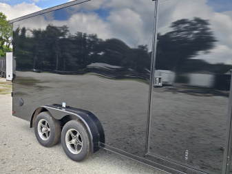New 2026 US Cargo 7.5X16 7' TALL 080 POLYCOR BLACKOUT SCREWLESS ALUMINUM WHEELS SXS UTV GOLF CART ATV Cargo / Enclosed Trailer