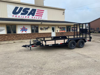 New 2025 H&H Trailers 82x14 Tandem Axle 7K Landscape Trailer w/Tool Box & 5ft Gate