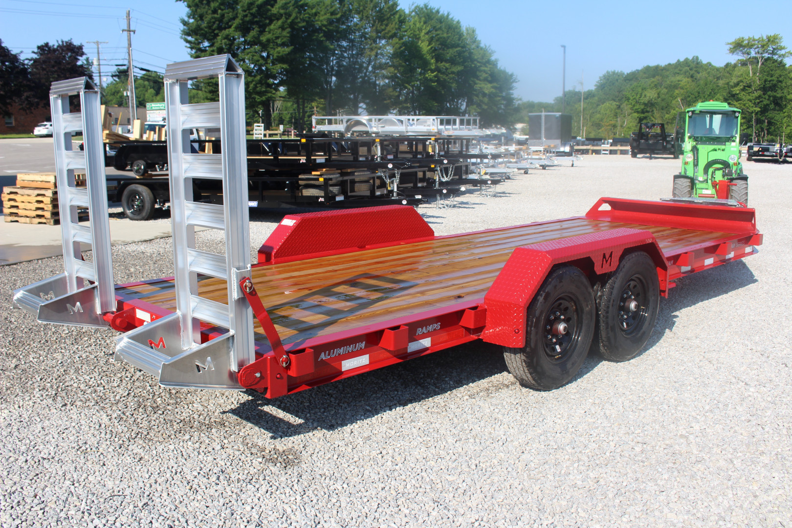 New 2025 Moritz ELBH 7' x 20' Low Pro - Aluminum Ramps - Equipment Trailer - 14000# GVW