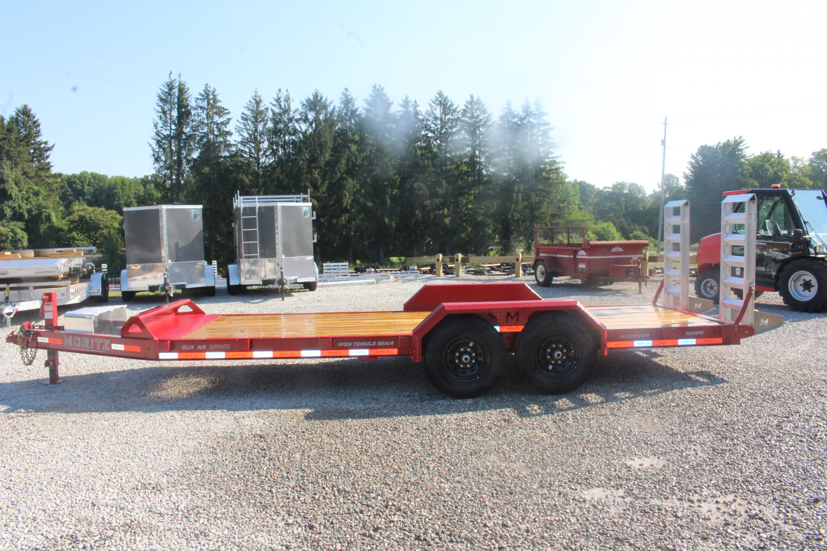 New 2025 Moritz ELBH 7' x 20' Low Pro - Aluminum Ramps - Equipment Trailer - 14000# GVW
