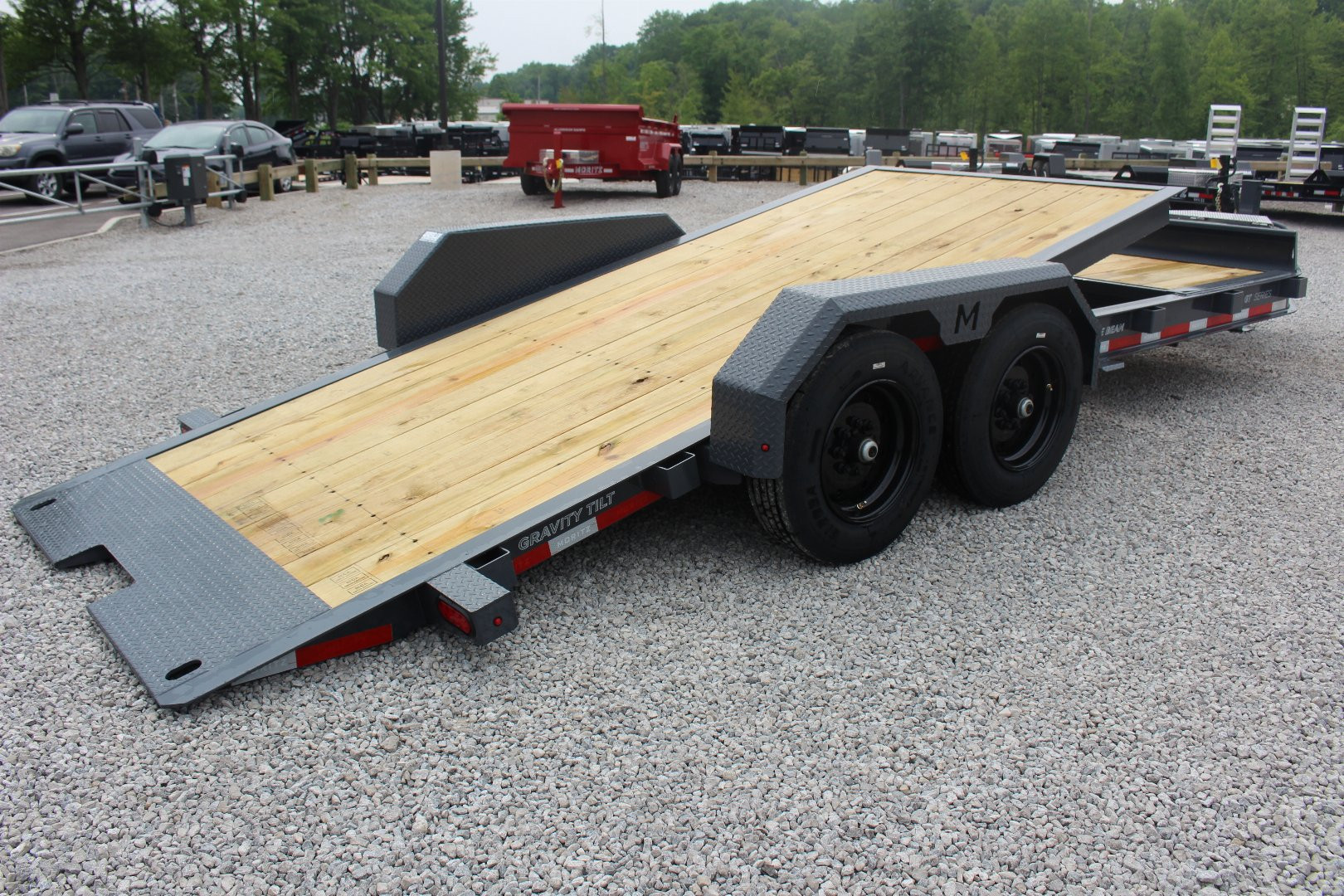 New 2025 Moritz 7' x 16' + 4' Low Pro - Gravity Tilt - Equipment Trailer - 16000# GVW