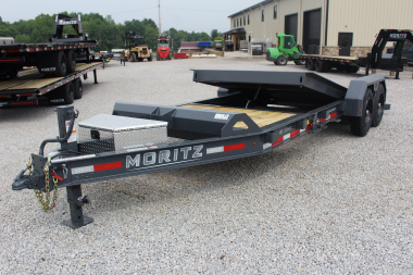 New 2025 Moritz 7' x 16' + 4' Low Pro - Gravity Tilt - Equipment Trailer - 16000# GVW