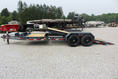 New 2025 Moritz 7' x 16' + 4' Low Pro - Gravity Tilt - Equipment Trailer - 16000# GVW