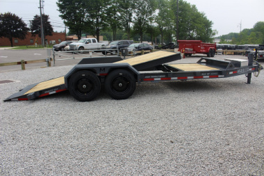 New 2025 Moritz 7' x 16' + 4' Low Pro - Gravity Tilt - Equipment Trailer - 16000# GVW