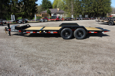 New 2025 Moritz 7' x 16' + 4' Low Pro - Gravity Tilt - Equipment Trailer - 14000# GVW