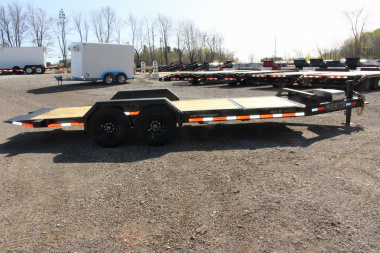 New 2025 Moritz 7' x 16' + 4' Low Pro - Gravity Tilt - Equipment Trailer - 14000# GVW