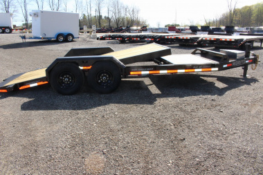New 2025 Moritz 7' x 16' + 4' Low Pro - Gravity Tilt - Equipment Trailer - 14000# GVW