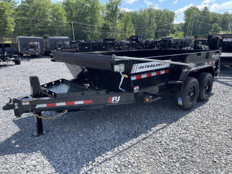 New 2026 PJ Trailers DT1J1492BSSK 7X14 LOW PRO 5 STAGE TELESCOPIC DUMP 15.4K Dump Trailer