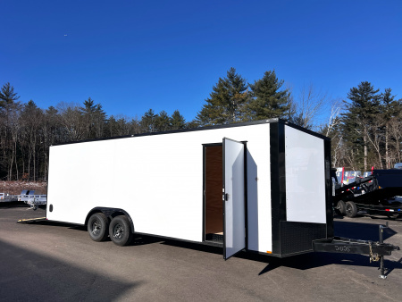 New 2025 SPARTAN 8.5X24 + 2ft V nose/ 7' Int Height /Triple tube tongue / Blackout/ Polycore- 9990gvw