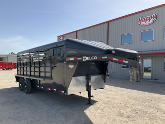 2025 Delco 6'8"x20' GN Metal Top Livestock Trailer - M8 Cowboy