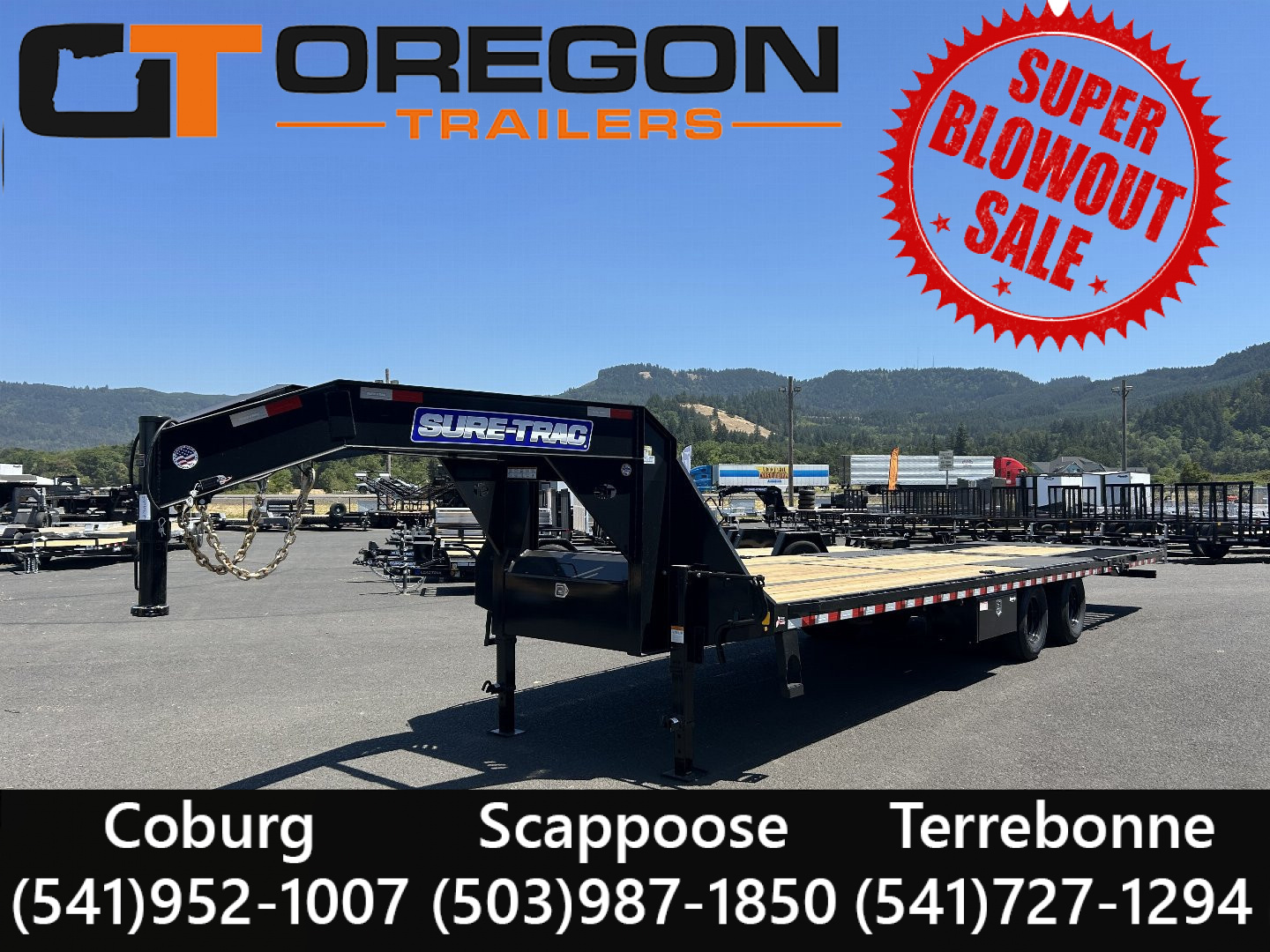 New 2025 Sure-Trac 8.5x32 Gooseneck Deckover Trailer w/ Hyd. Beavertail 25.9K GVWR