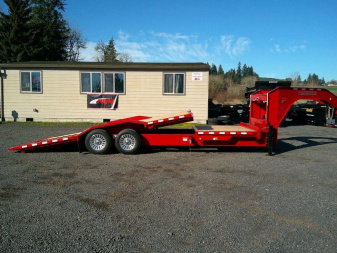 New 2025 MIDSOTA 8.5x24 Split Tilt Gooseneck Equipment Trailer 18.4K GVWR