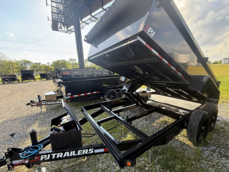 New 2026 PJ Trailers D7142 Dump Trailer 83X14 TA 24" SIDES (GVW:14000) BLACK