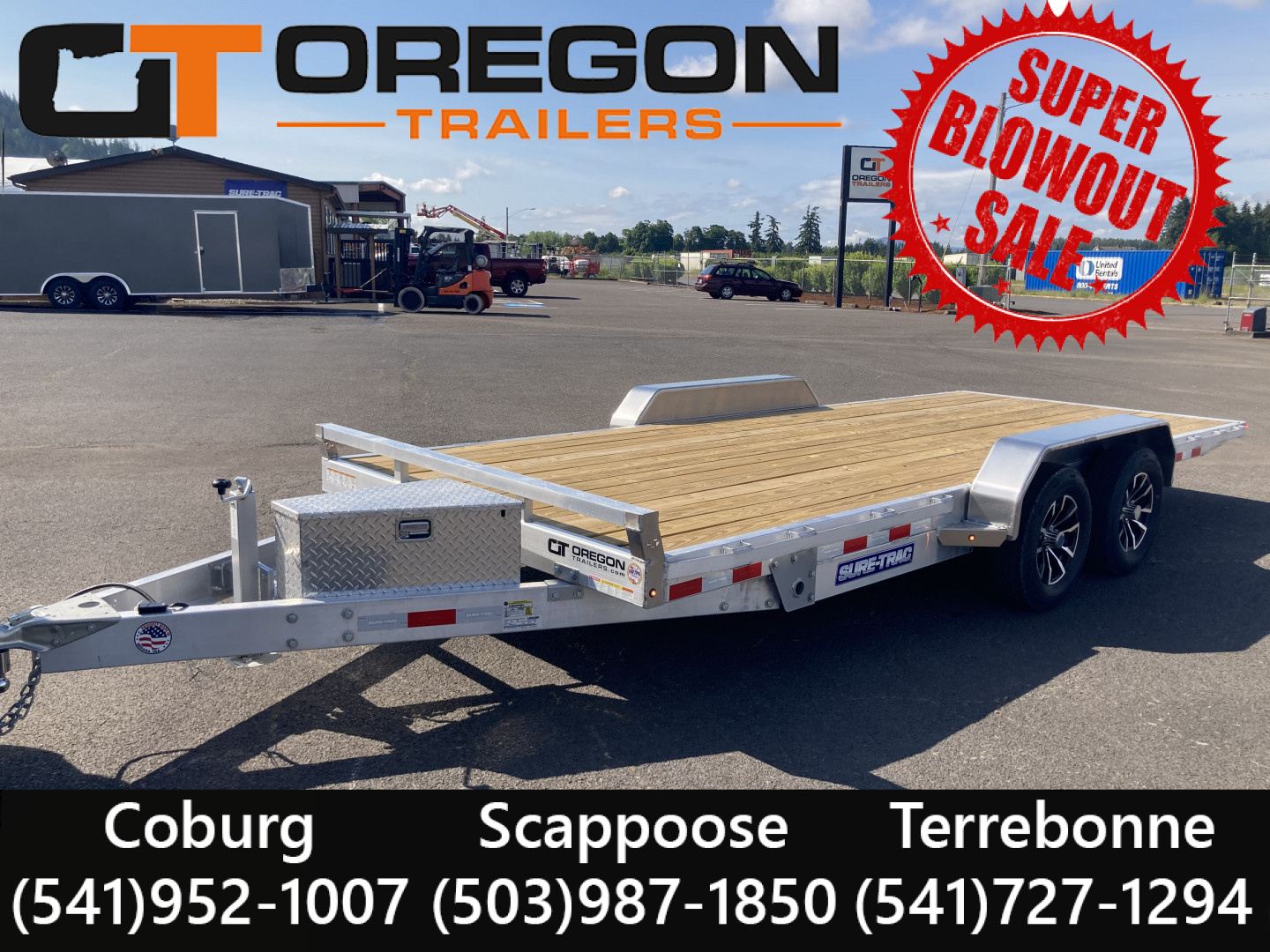 New 2025 Sure-Trac 7x18 Aluminum Power Tilt 7K GVWR