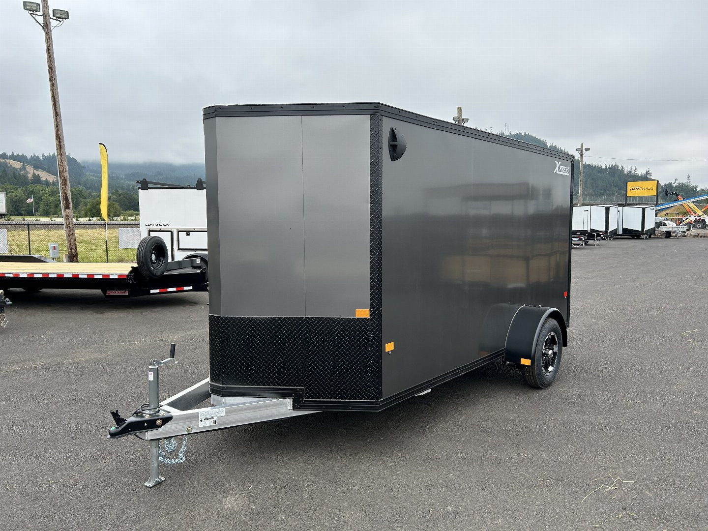 New 2025 ALCOM 6X12 Aluminum Enclosed Trailer W/ Rear Ramp Door 3K GVWR