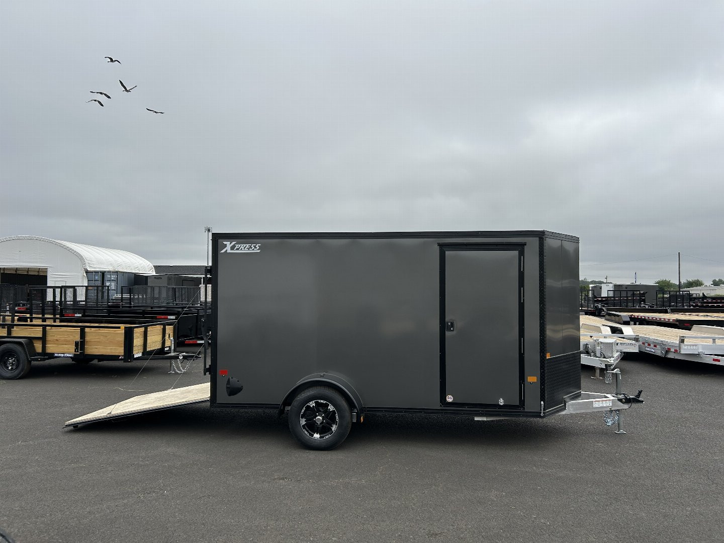 New 2025 ALCOM 6X12 Aluminum Enclosed Trailer W/ Rear Ramp Door 3K GVWR