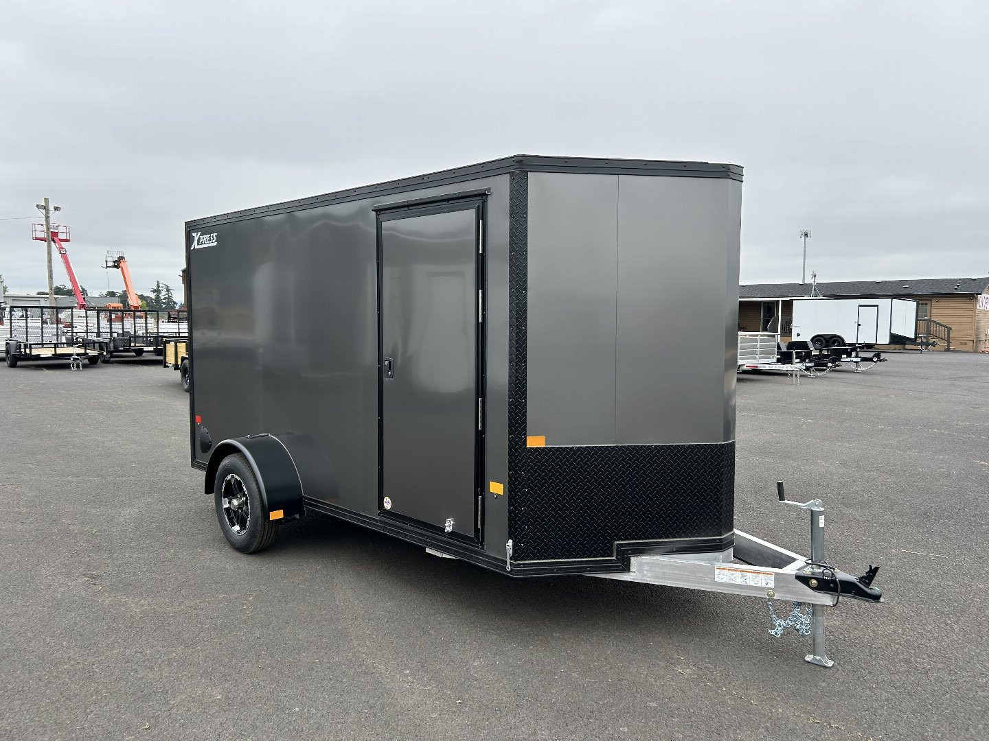 New 2025 ALCOM 6X12 Aluminum Enclosed Trailer W/ Rear Ramp Door 3K GVWR